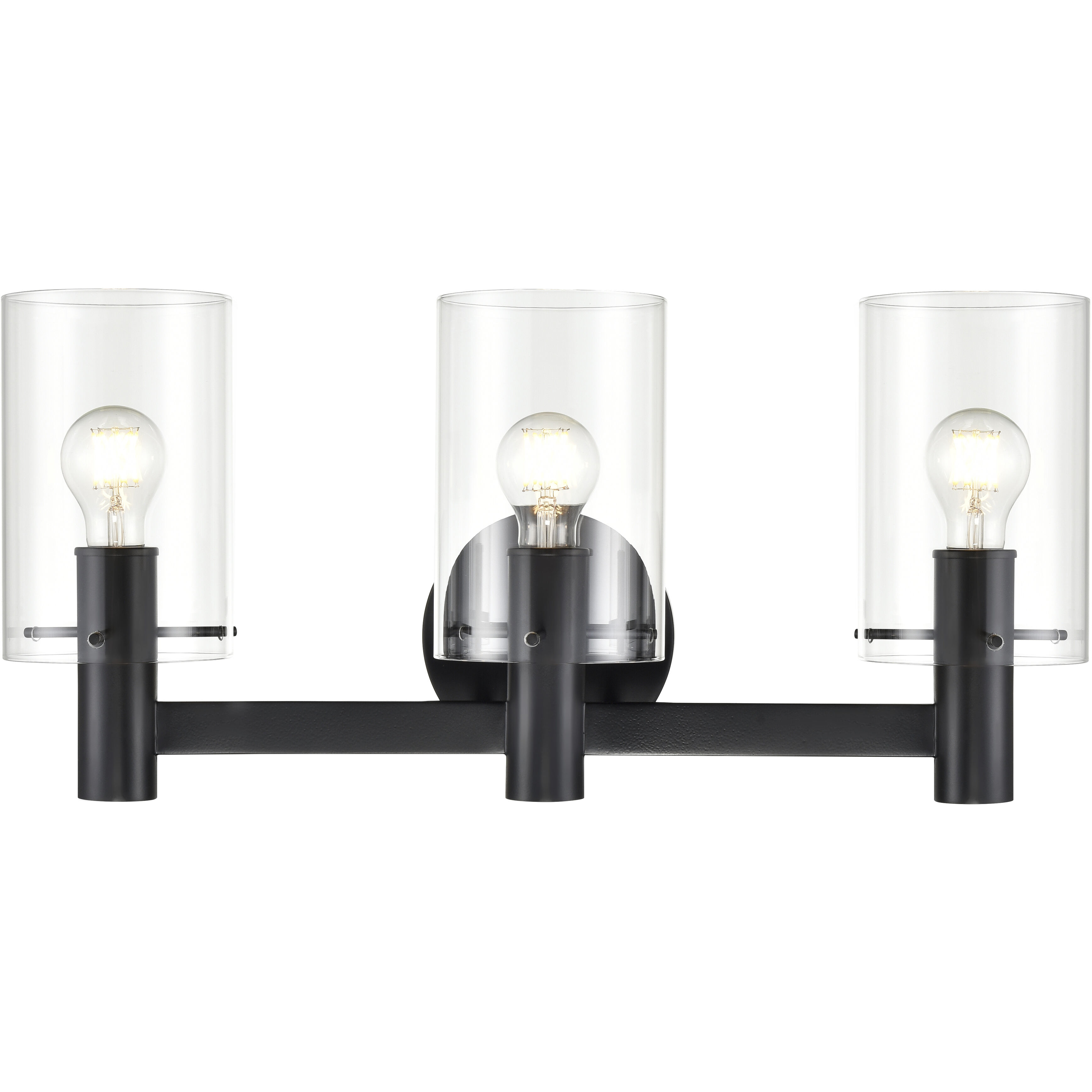 Apolla 3 Light 24 inch Matte Black Bathroom Vanity Light Wall Light